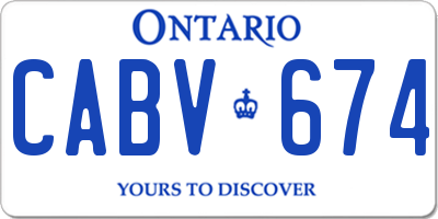 ON license plate CABV674