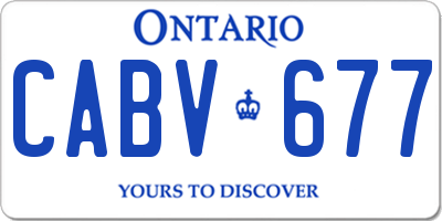 ON license plate CABV677