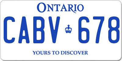 ON license plate CABV678