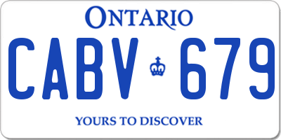 ON license plate CABV679