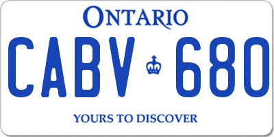 ON license plate CABV680