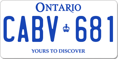 ON license plate CABV681