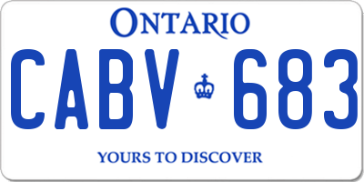 ON license plate CABV683