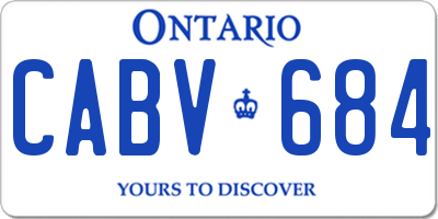 ON license plate CABV684