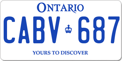 ON license plate CABV687