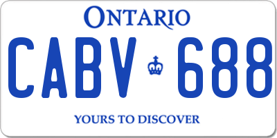 ON license plate CABV688