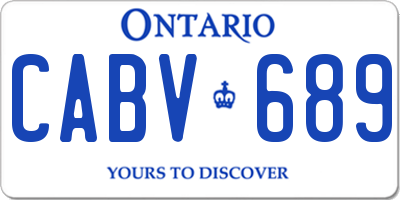 ON license plate CABV689