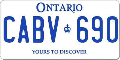 ON license plate CABV690