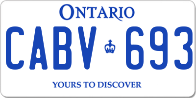 ON license plate CABV693