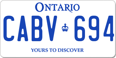 ON license plate CABV694