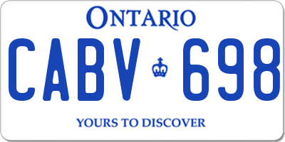 ON license plate CABV698