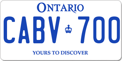 ON license plate CABV700