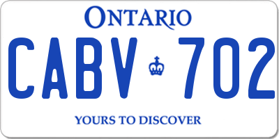 ON license plate CABV702