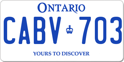 ON license plate CABV703