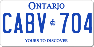 ON license plate CABV704