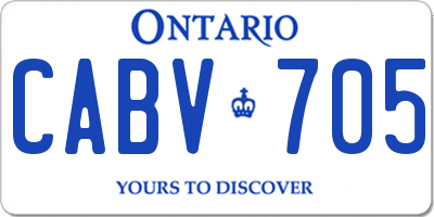 ON license plate CABV705