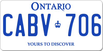 ON license plate CABV706