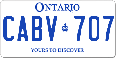 ON license plate CABV707