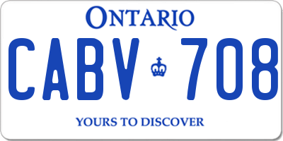 ON license plate CABV708