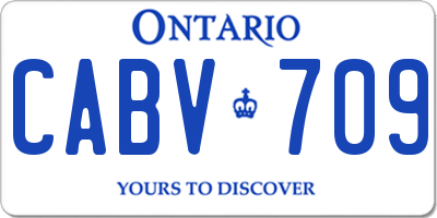 ON license plate CABV709