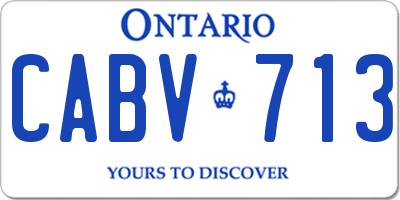 ON license plate CABV713