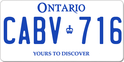 ON license plate CABV716