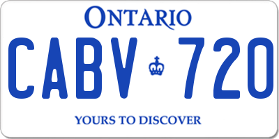 ON license plate CABV720