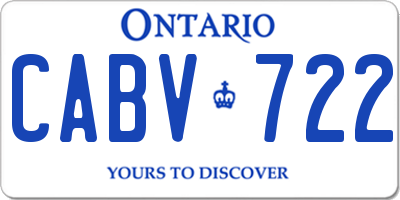 ON license plate CABV722