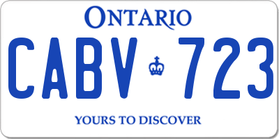 ON license plate CABV723