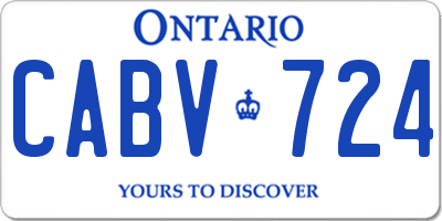 ON license plate CABV724