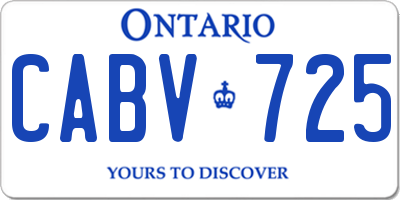 ON license plate CABV725