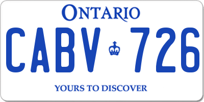 ON license plate CABV726