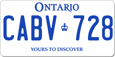 ON license plate CABV728