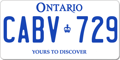 ON license plate CABV729