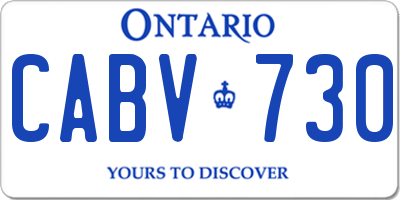 ON license plate CABV730