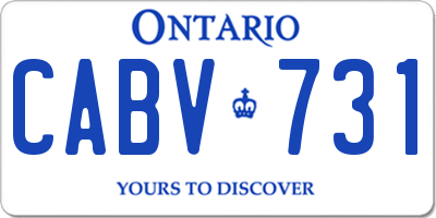 ON license plate CABV731