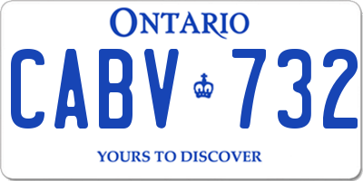 ON license plate CABV732