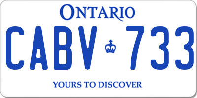 ON license plate CABV733