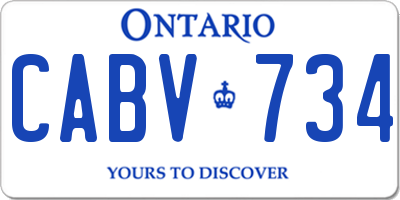 ON license plate CABV734