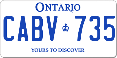 ON license plate CABV735