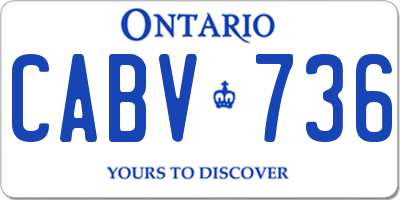 ON license plate CABV736