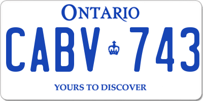 ON license plate CABV743