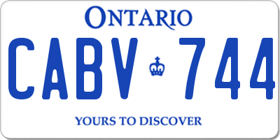 ON license plate CABV744