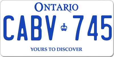 ON license plate CABV745