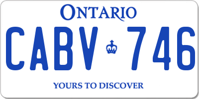 ON license plate CABV746