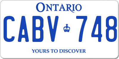 ON license plate CABV748