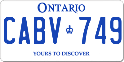 ON license plate CABV749