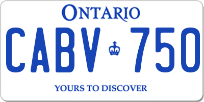 ON license plate CABV750