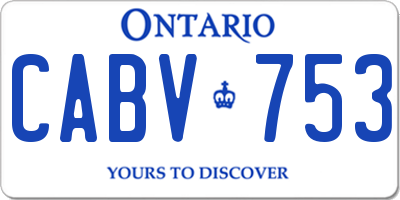 ON license plate CABV753