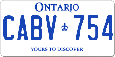 ON license plate CABV754